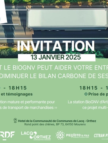 Évènement : "Comment le BIOGNV peut aider votre entreprise à fortement diminuer le bilan carbone de ses activités?"