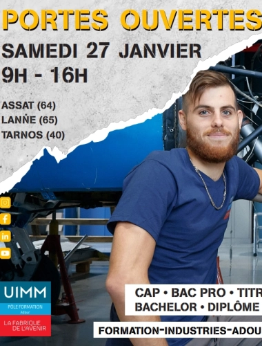 Le Pôle Formation Adour ouvre ses portes sur ses 3 sites : Samedi 27 janvier de 9h à 16h